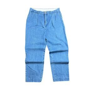 Vintage Duck Head Straight Jeans Men's 34x32 Blue Denim Pleated Front Casual